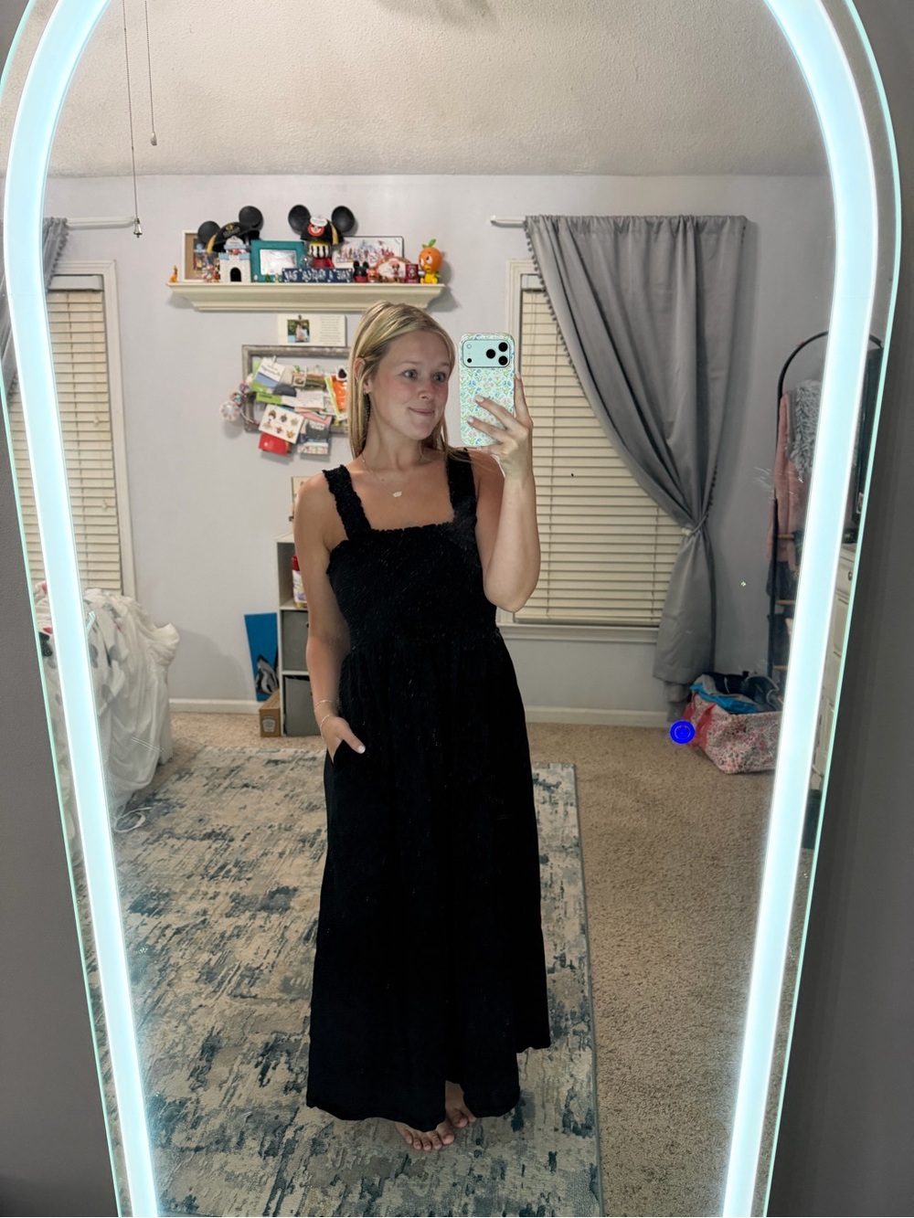 Old Navy Black Midi Sundress